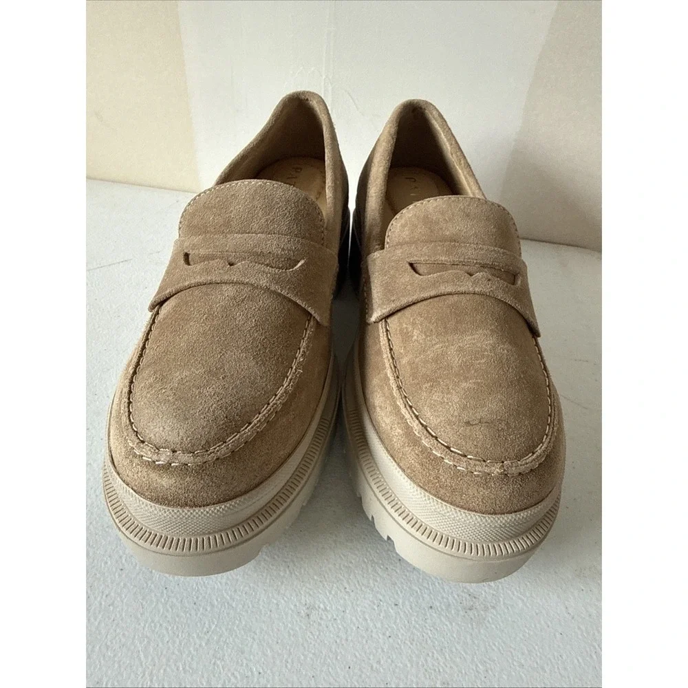 Womens Patina (Portland Leather) Zoe Chunky Penny Loafers Tan Size 8.5 New Prepp